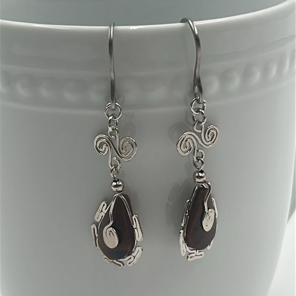 2053- Natural Stone Women's Handmade Earrings NWT - Picture 2 of 7